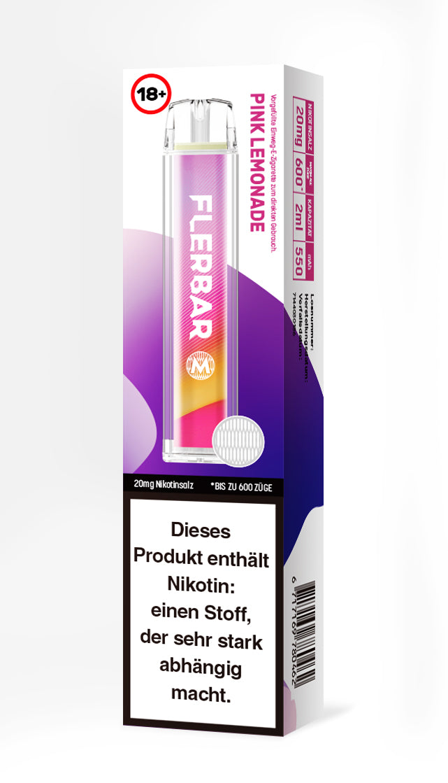 Flerbar 600 | E-Zigarette 20mg Nikotin | Pink Lemonade