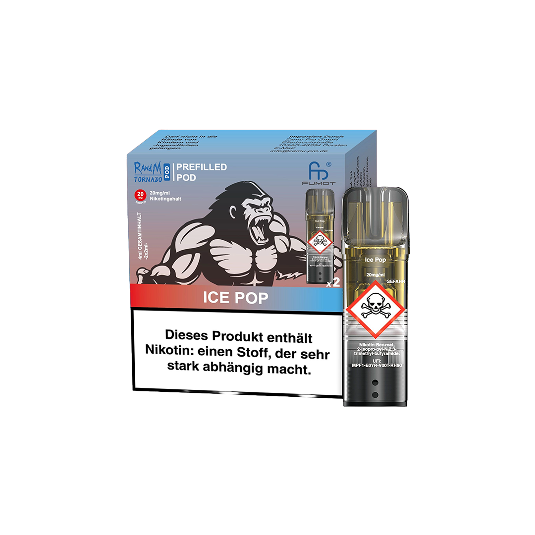 RandM Tornado Pod | 20mg Nikotin | 2er Pack | Ice Pop