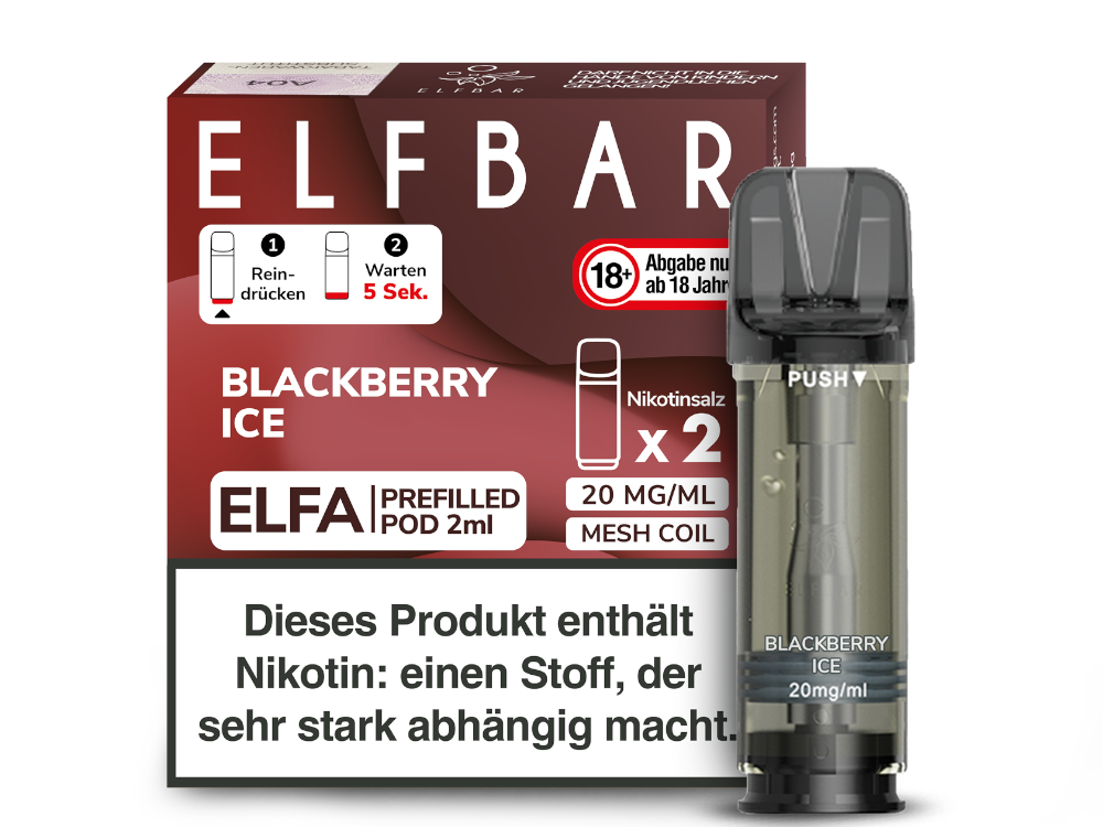 Elfbar Elfa Pod 20mg Nikotin - 2er Pack | Blackberry Ice