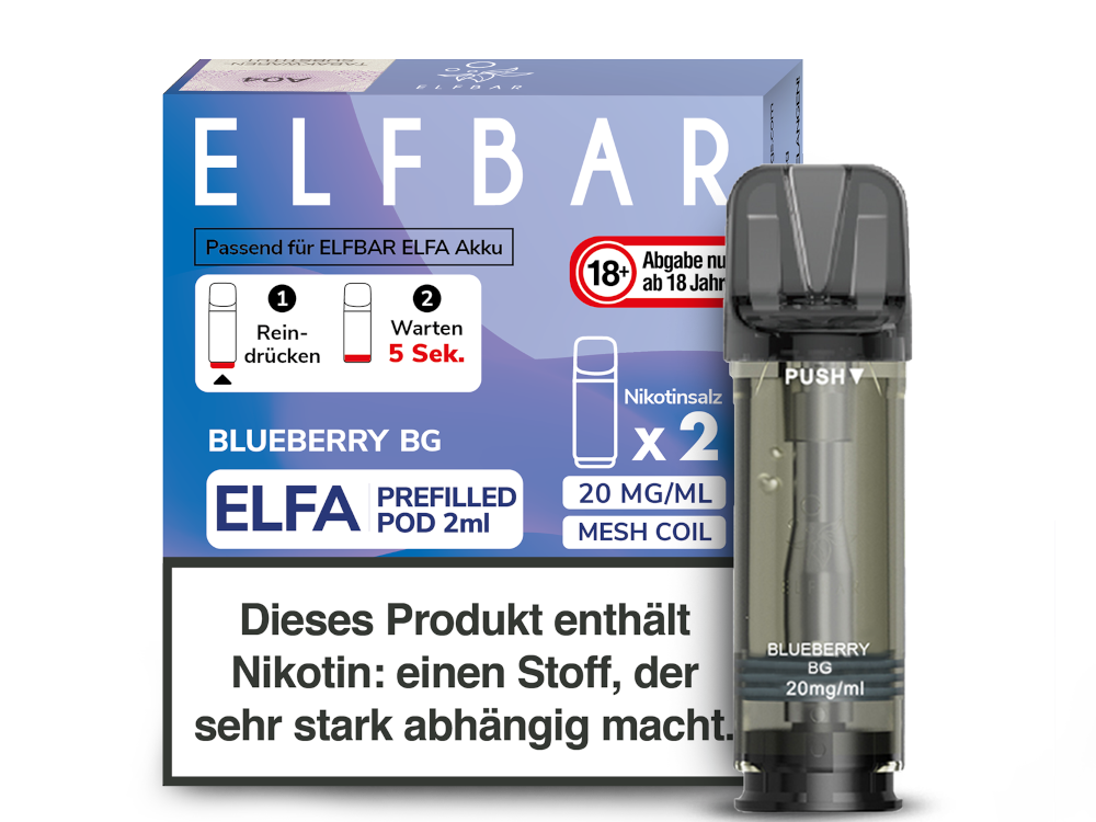 Elfbar Elfa Pod 20mg Nikotin - 2er Pack | Blueberry BG