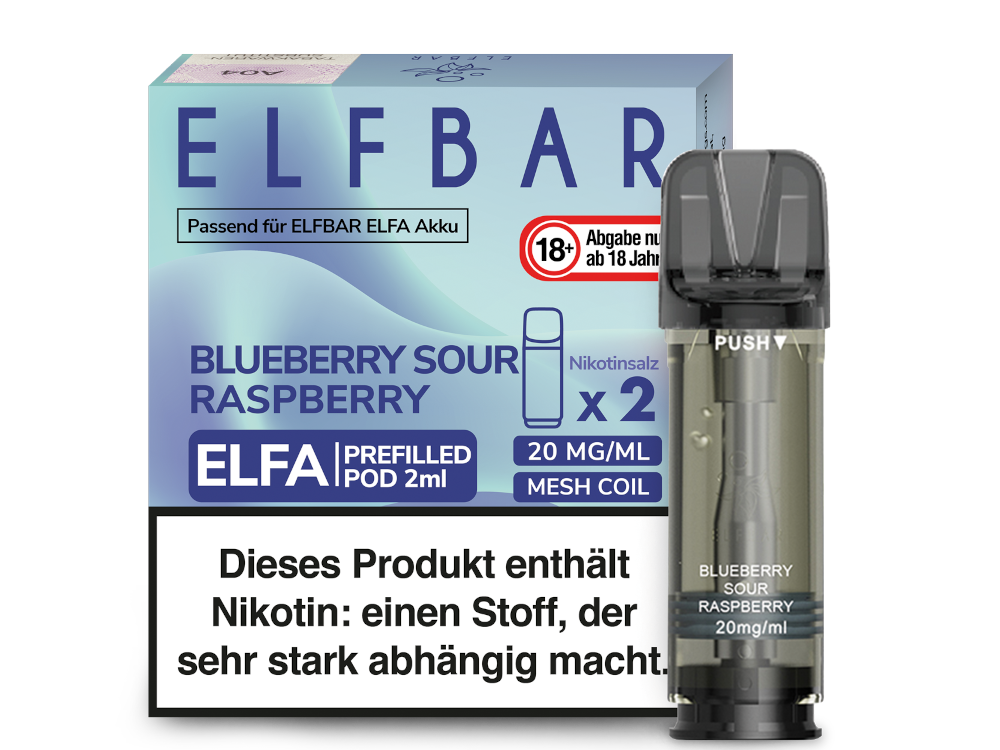 Elfbar Elfa Pod 20mg Nikotin - 2er Pack | Blueberry Sour Raspberry