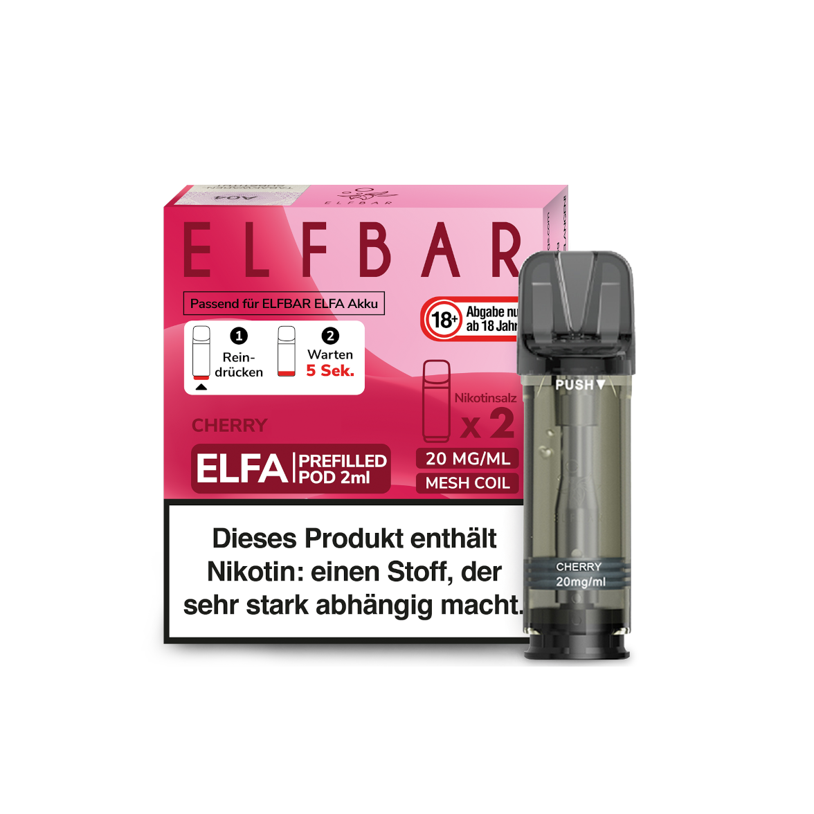 Elfbar Elfa Cherry Pods, freigestellt