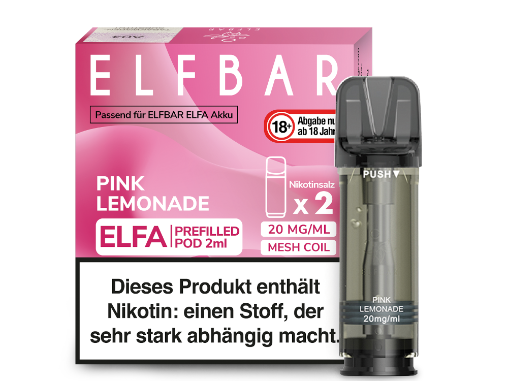 Elfbar Elfa Pod 20mg Nikotin - 2er Pack | Pink Lemonade
