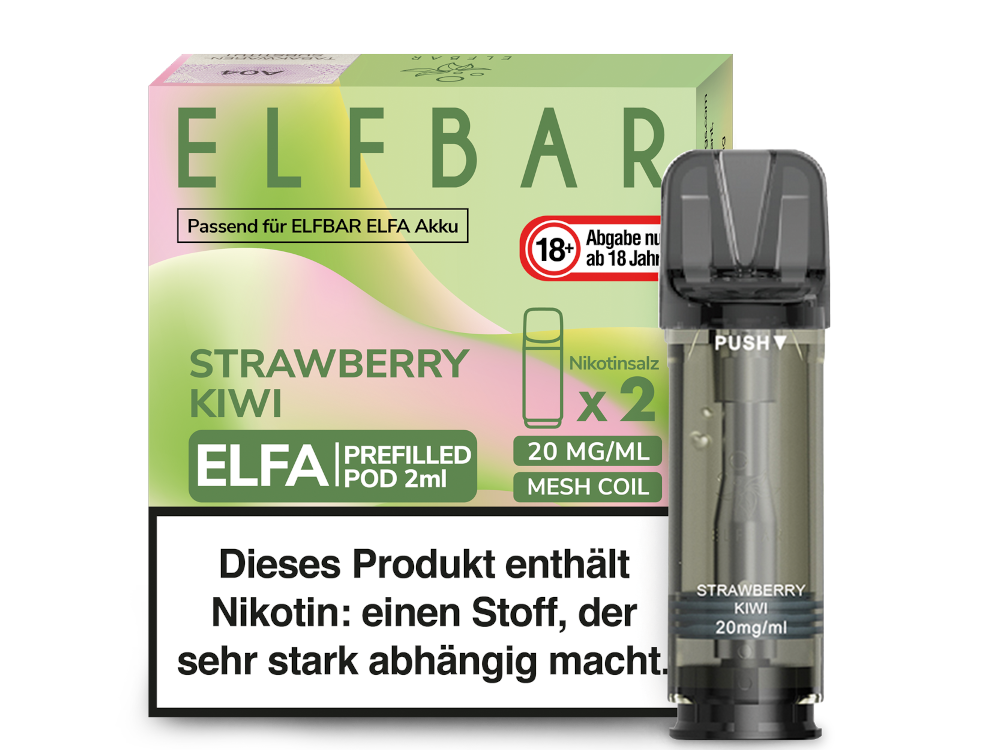 Elfbar Elfa Pod 20mg Nikotin - 2er Pack | Strawberry Kiwi