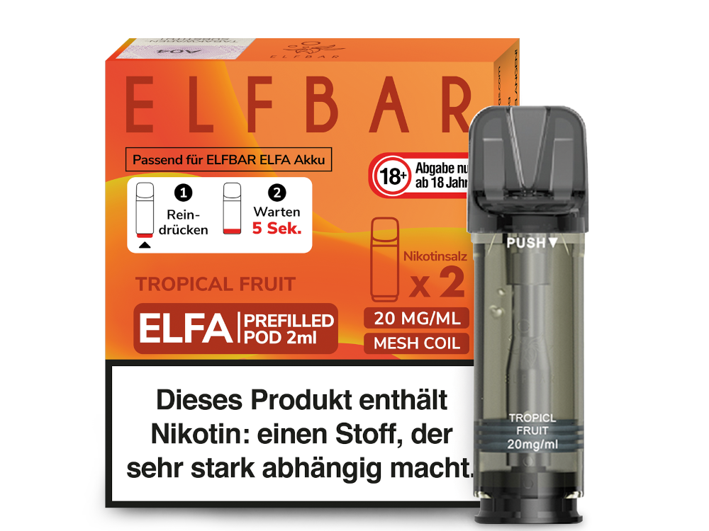Elfbar Elfa Pod 20mg Nikotin - 2er Pack | Tropical Fruit