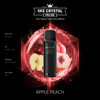 SKE Crystal Pro Pod 800 - 2er Pack | Apple Peach
