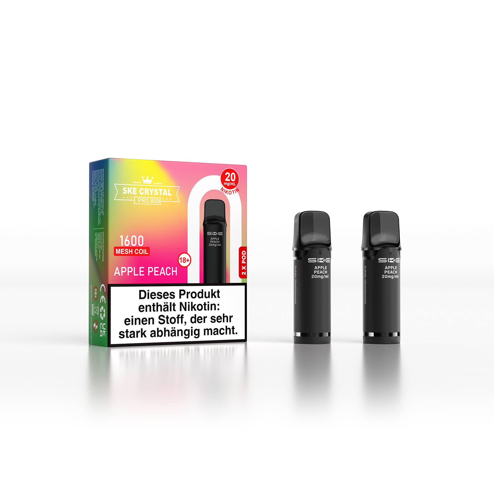 SKE Crystal Pro Pod 800 - 2er Pack | Apple Peach
