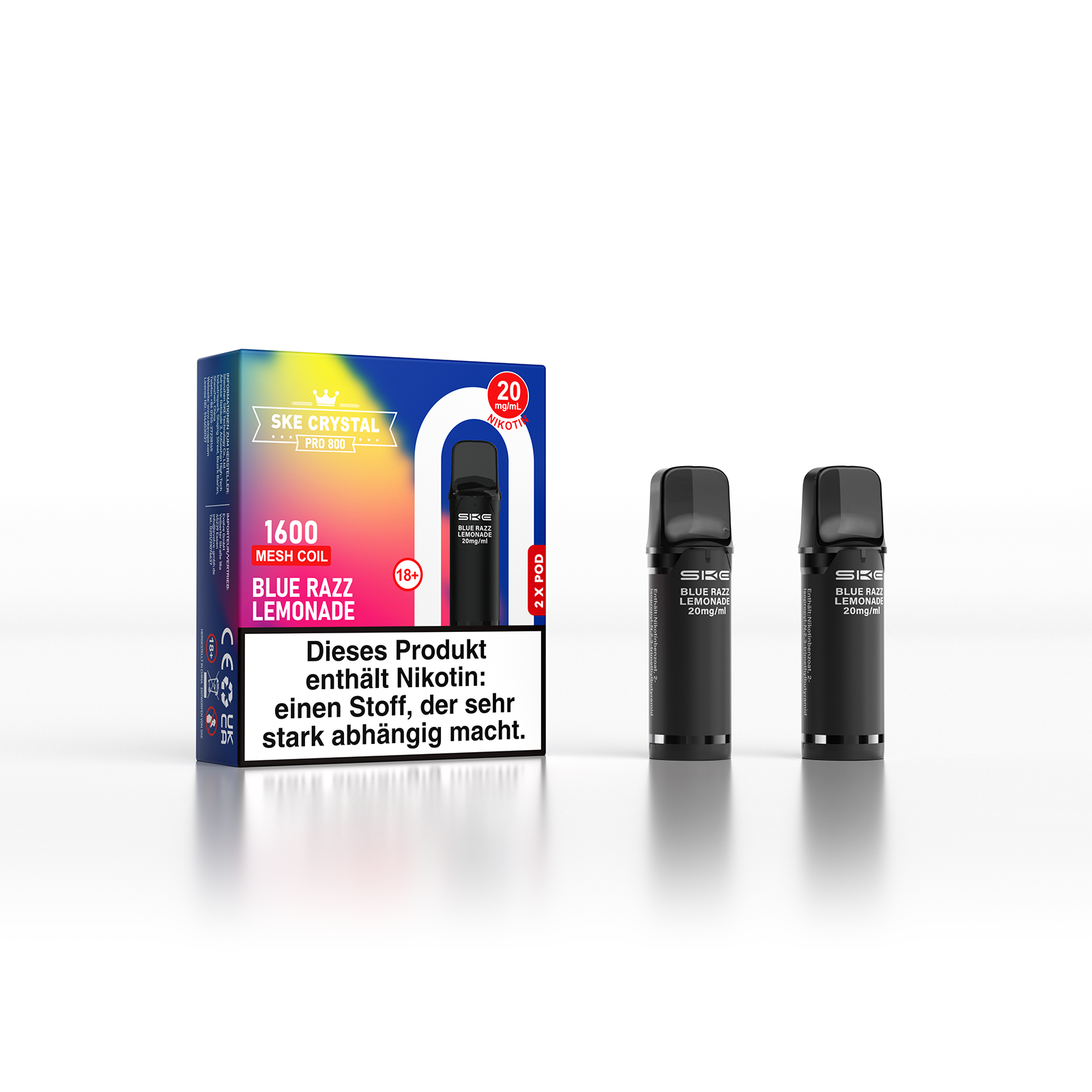 SKE Crystal Pro Pod 800 - 2er Pack | Blue Razz Lemoande