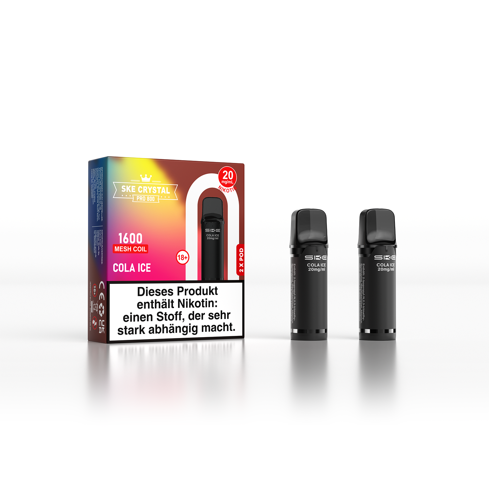 SKE Crystal Pro Pod 800 - 2er Pack | Cola Ice
