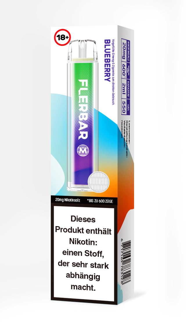 Flerbar 600 | E-Zigarette 20mg Nikotin | Blueberry