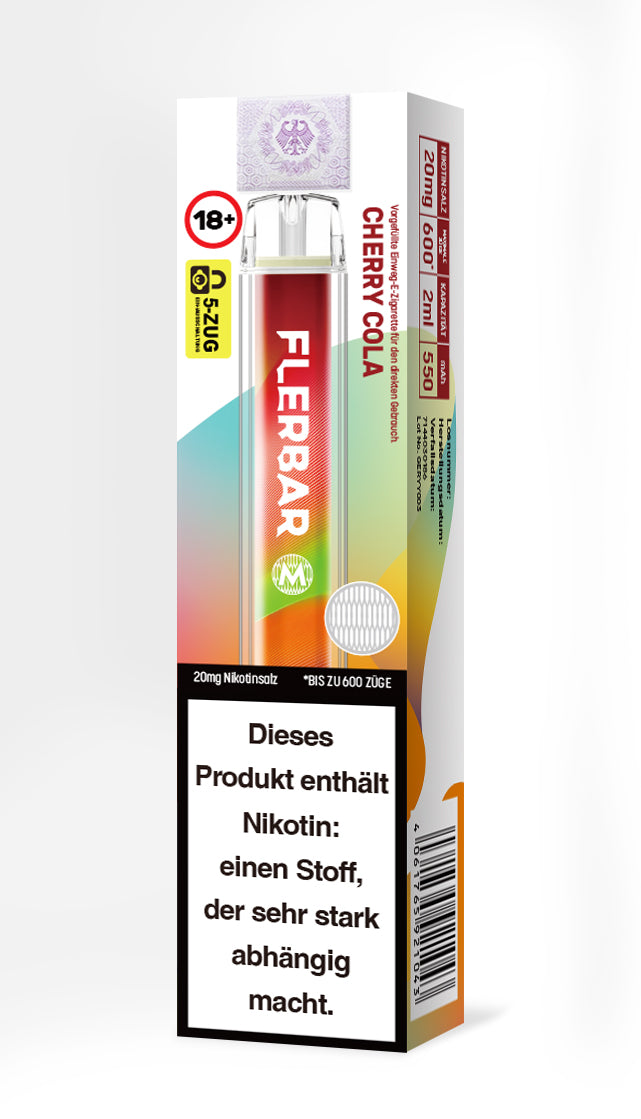 Flerbar 600 | E-Zigarette 20mg Nikotin | Cherry Cola