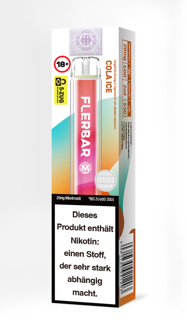 Flerbar 600 | E-Zigarette 20mg Nikotin | Cola Ice