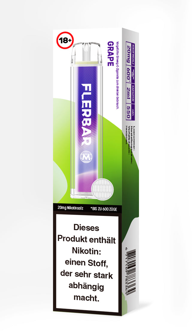 Flerbar 600 | E-Zigarette 20mg Nikotin | Grape