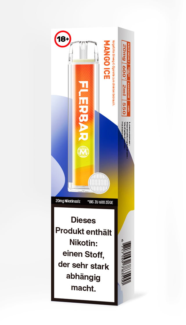 Flerbar 600 | E-Zigarette 20mg Nikotin | Mango Ice