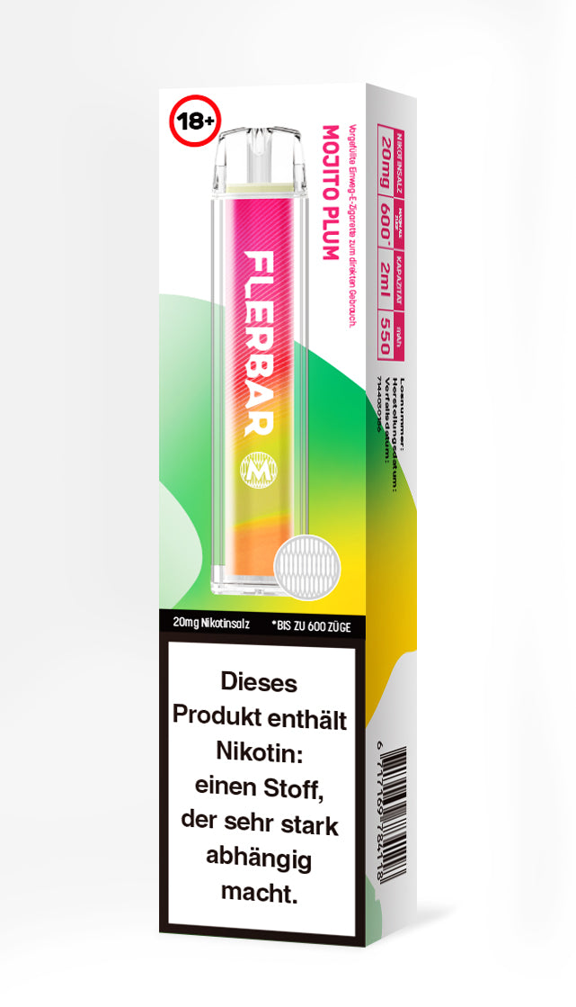 Flerbar 600 | E-Zigarette 20mg Nikotin | Mojito Plum