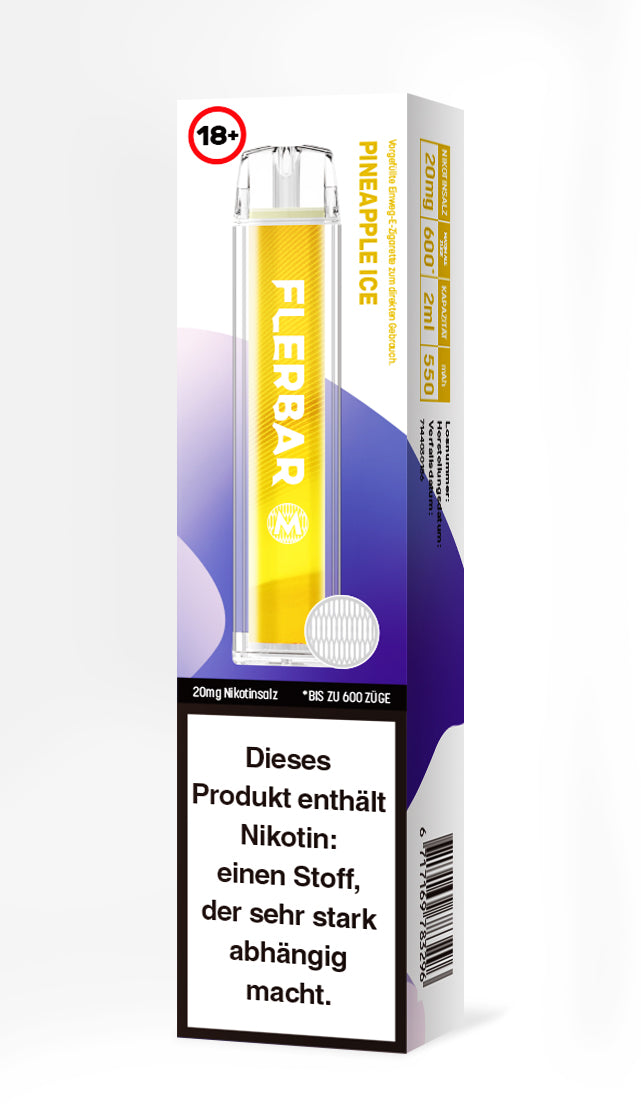 Flerbar 600 | E-Zigarette 20mg Nikotin | Pineapple Ice