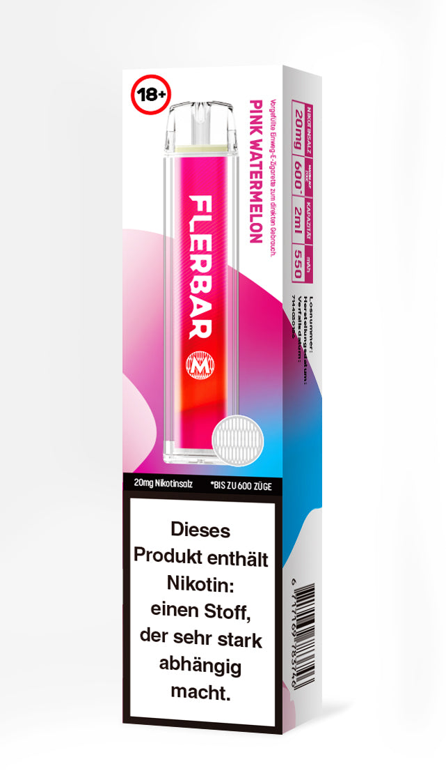 Flerbar 600 | E-Zigarette 20mg Nikotin | Pink Watermelon