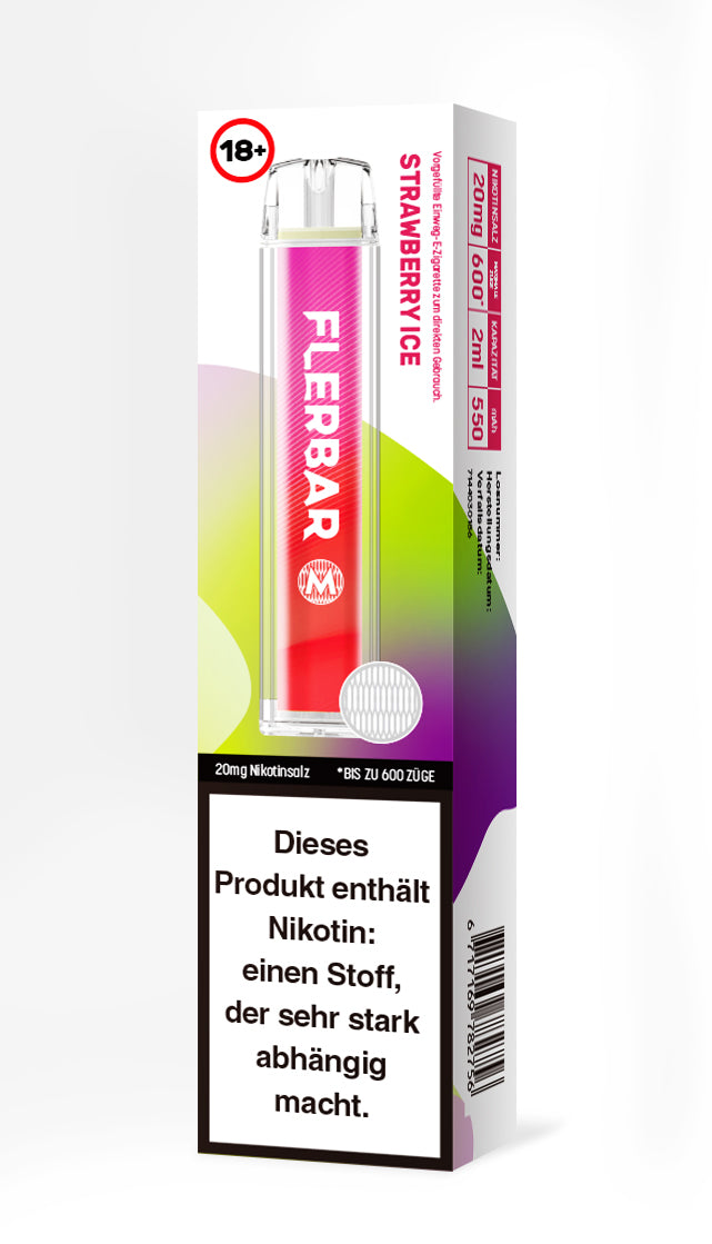 Flerbar M | E-Zigarette 20mg Nikotin | Strawberry Ice
