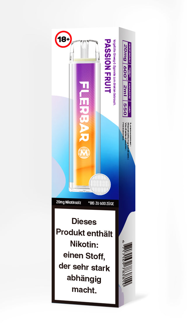 Flerbar 600 | E-Zigarette 20mg Nikotin | Passion Fruit