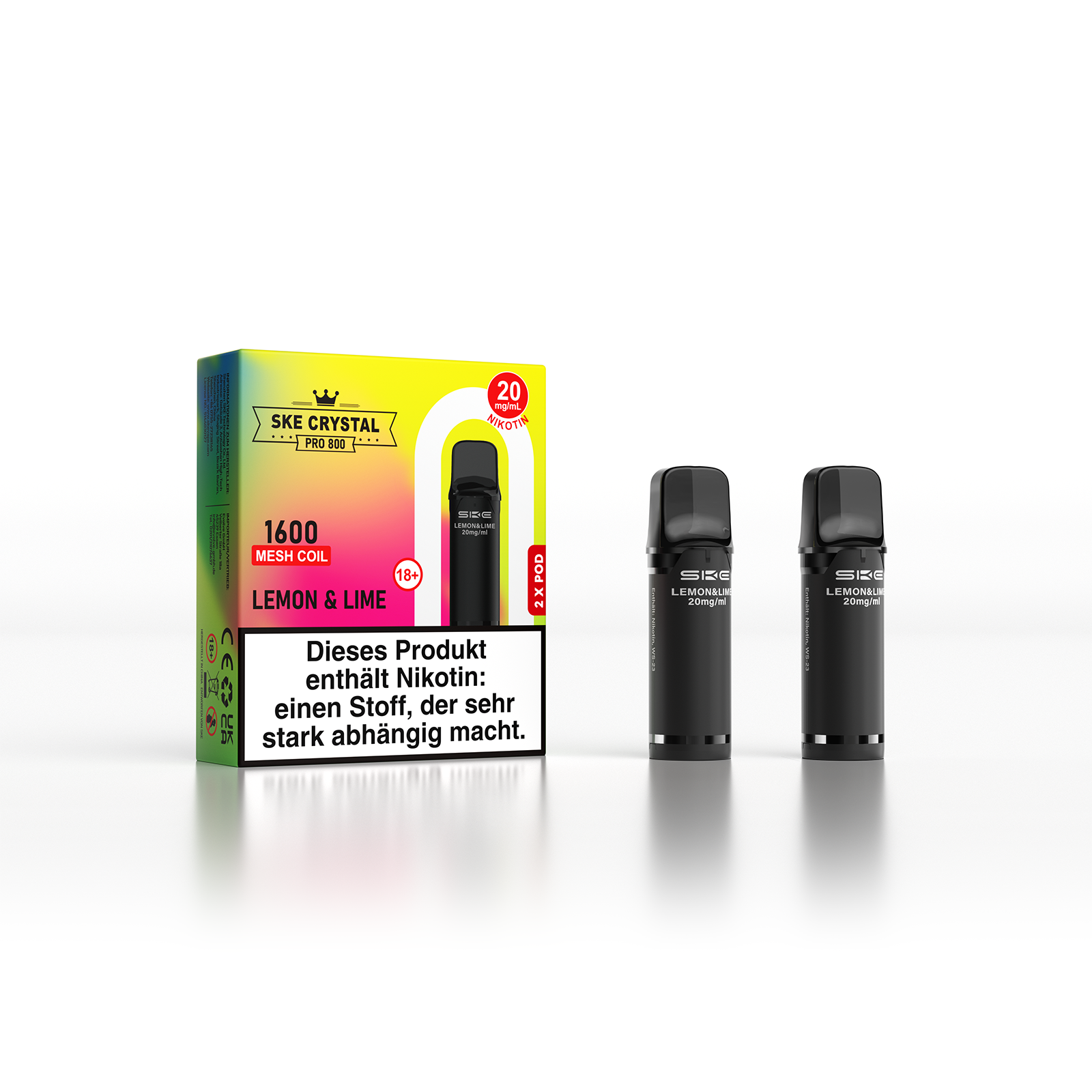SKE Crystal Pro Pod 800 - 2er Pack | Lemon & Lime