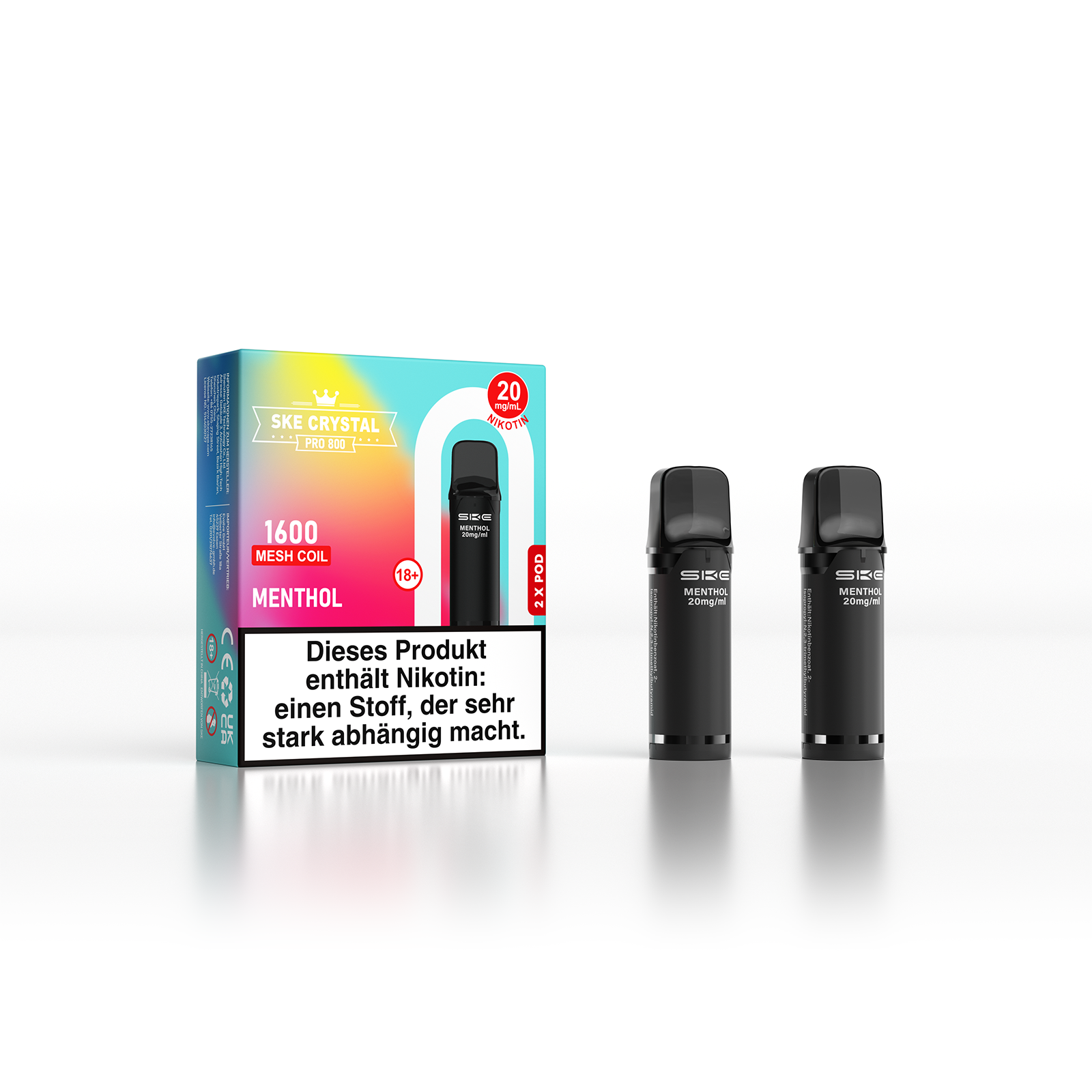 SKE Crystal Pro Pod 800 - 2er Pack | Menthol