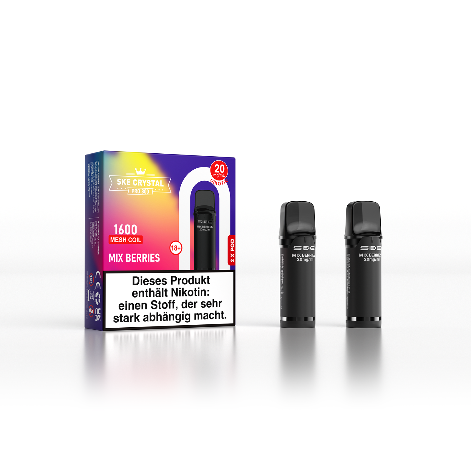 SKE Crystal Pro Pod 800 - 2er Pack | Mix Berries