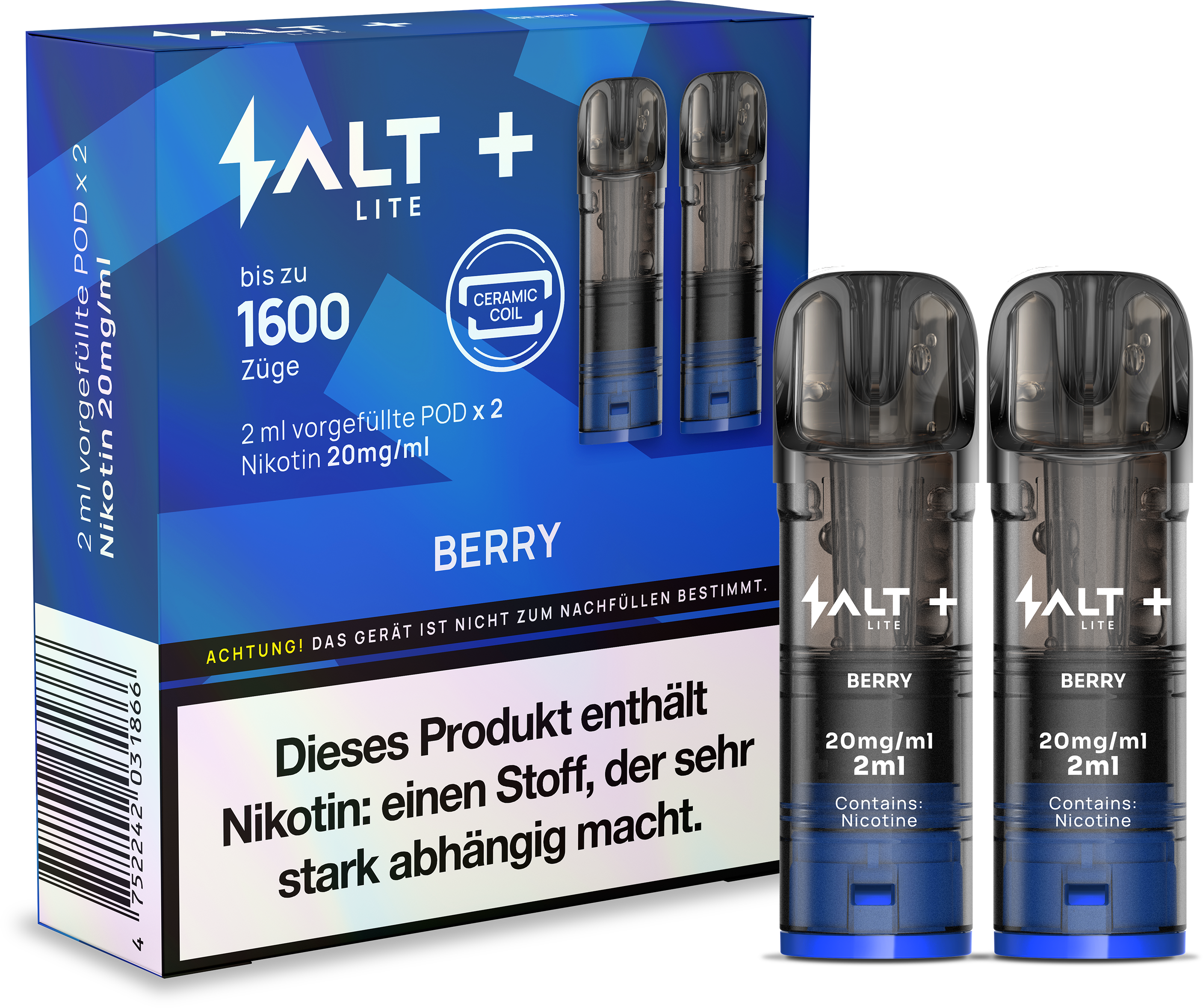 Salt Plus Lite Pods 20mg Nikotin -  2er Pack | Berry