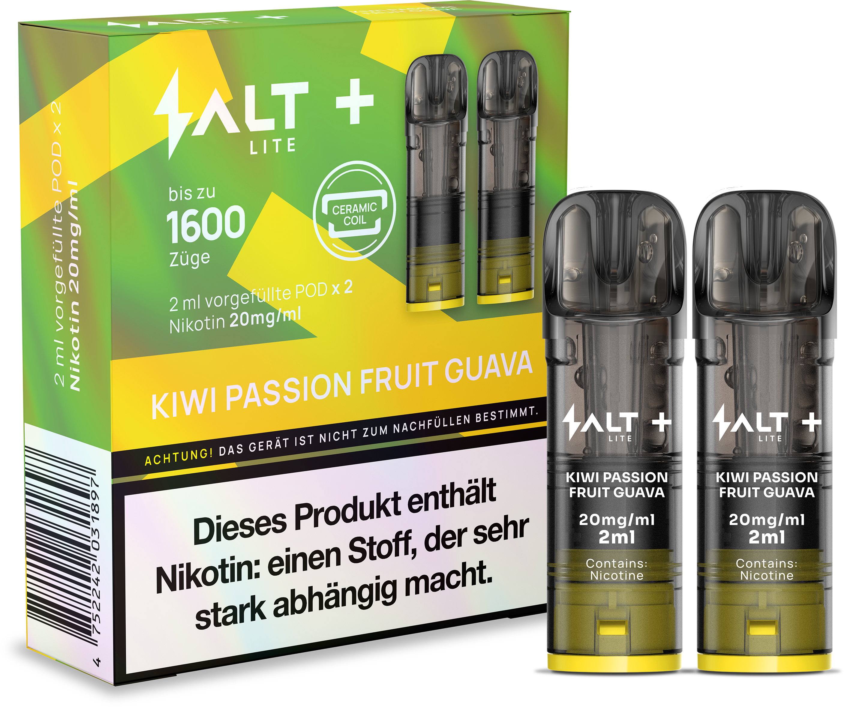 Salt Plus Lite Pods 20mg Nikotin -  2er Pack | Kiwi Passion Fruit Guava