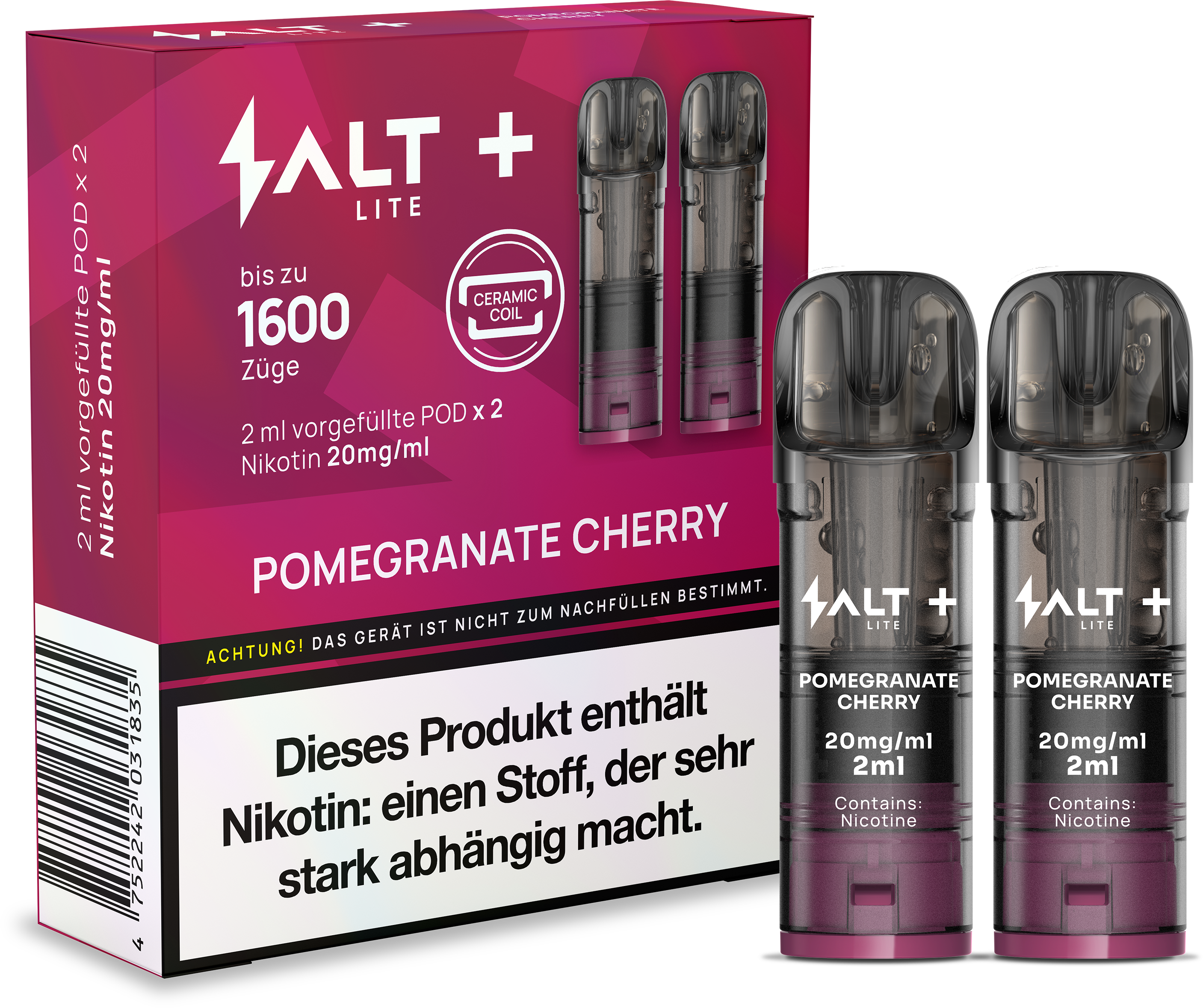 Salt Plus Lite Pods 20mg Nikotin -  2er Pack | Pomegranate Cherry