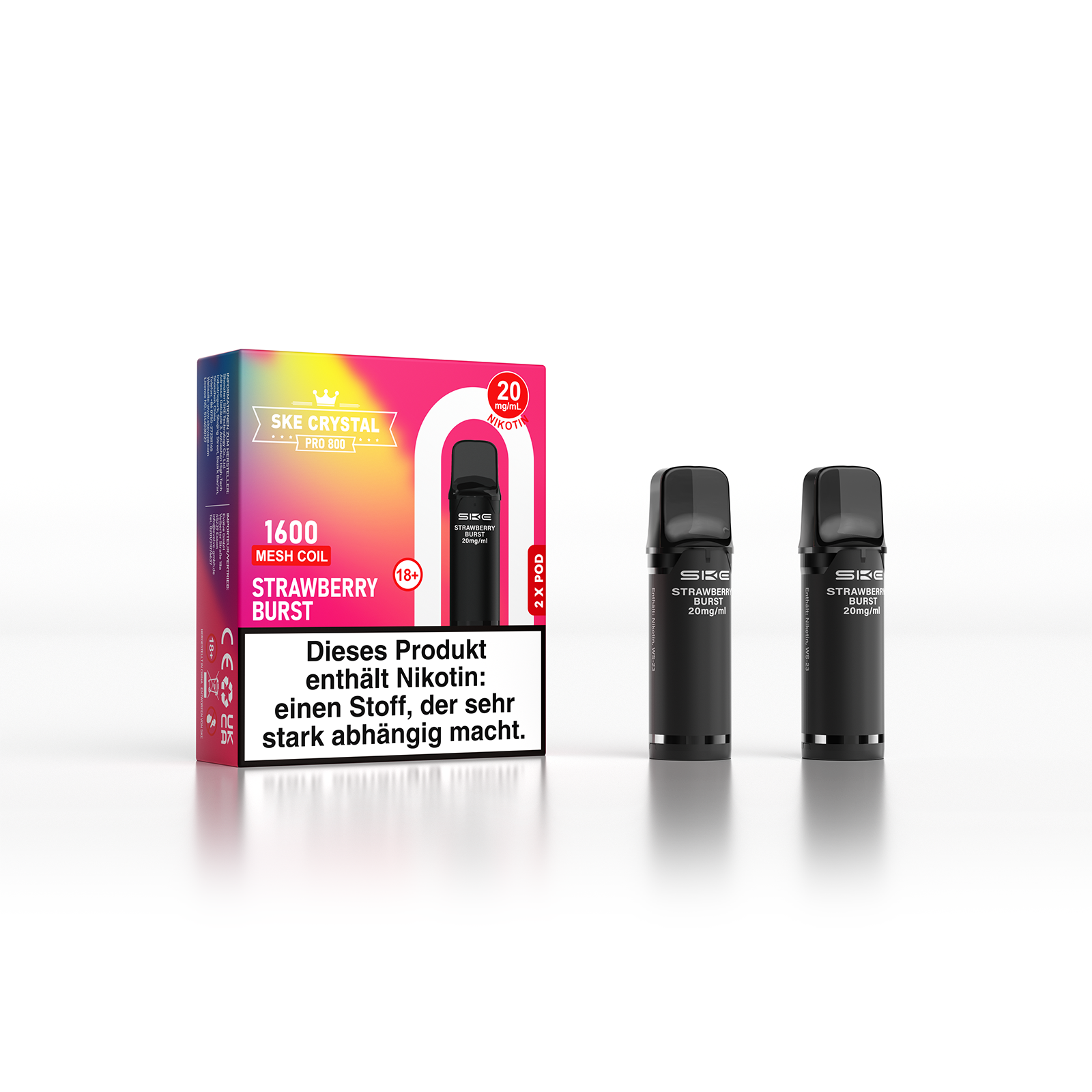 SKE Crystal Pro Pod 800 - 2er Pack | Strawberry Burst