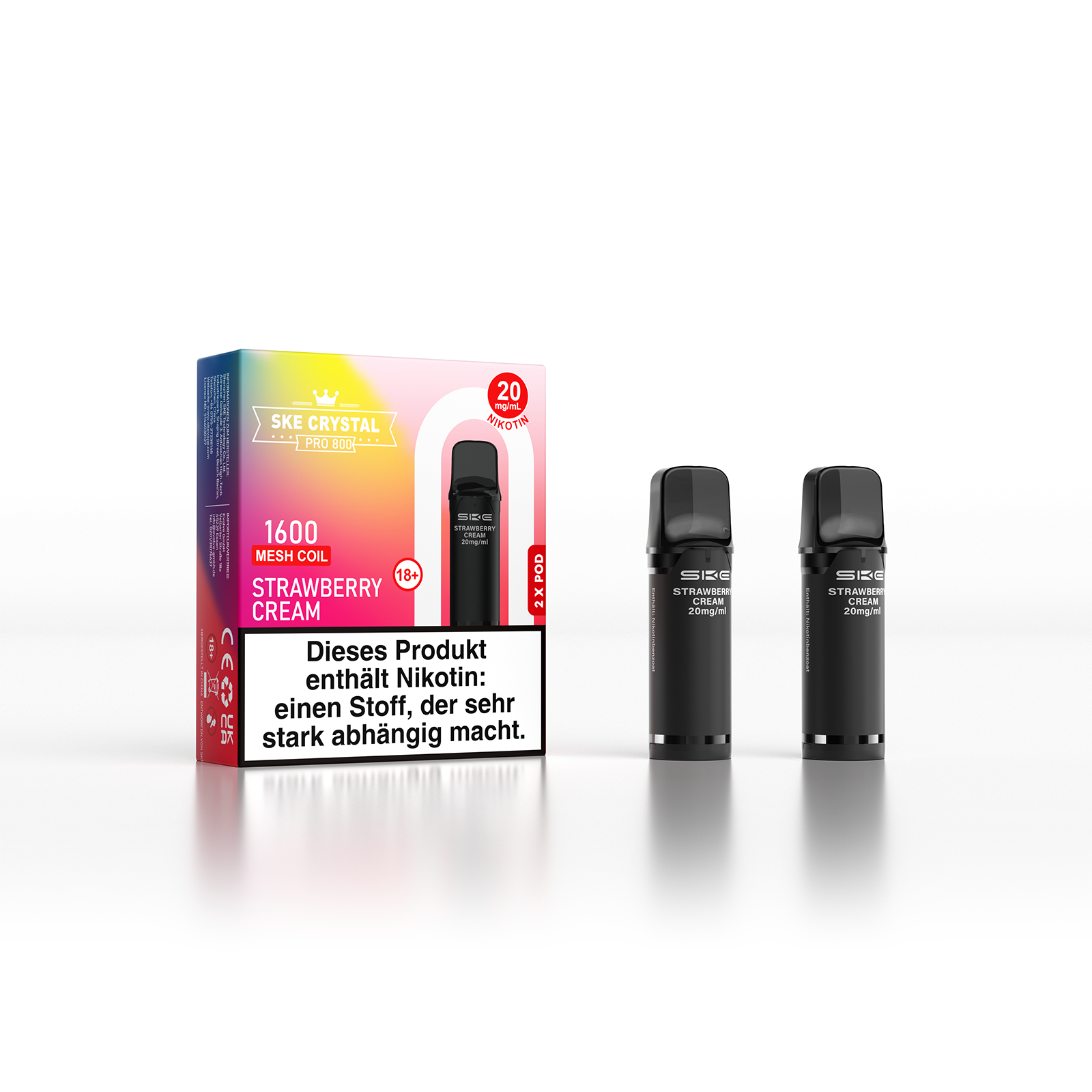 SKE Crystal Pro Pod 800 - 2er Pack | Strawberry Cream