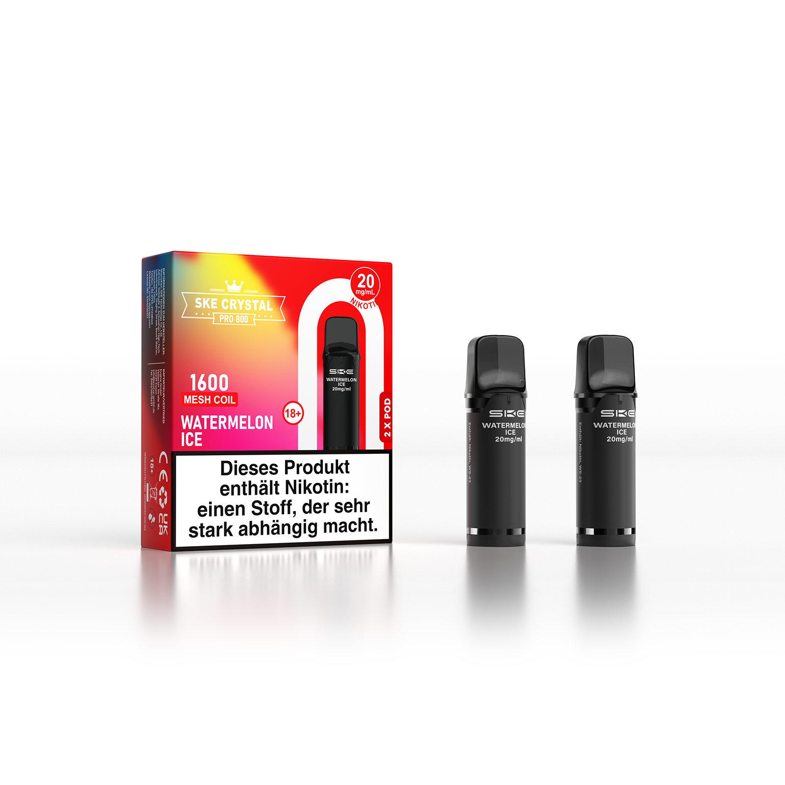 SKE Crystal Pro Pod 800 - 2er Pack | Watermelon Ice