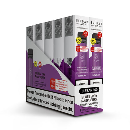 Elfbar 600 | E-Zigarette 2% Nikotin | Blueberry Raspberry