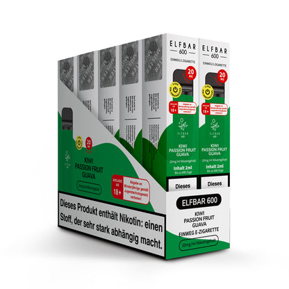 Elfbar 600 | E-Zigarette 2% Nikotin | Kiwi Passion Fruit Guava