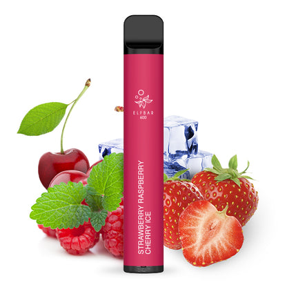 Elfbar 600 | E-Zigarette 2% Nikotin | Strawberry Raspberry Cherry Ice