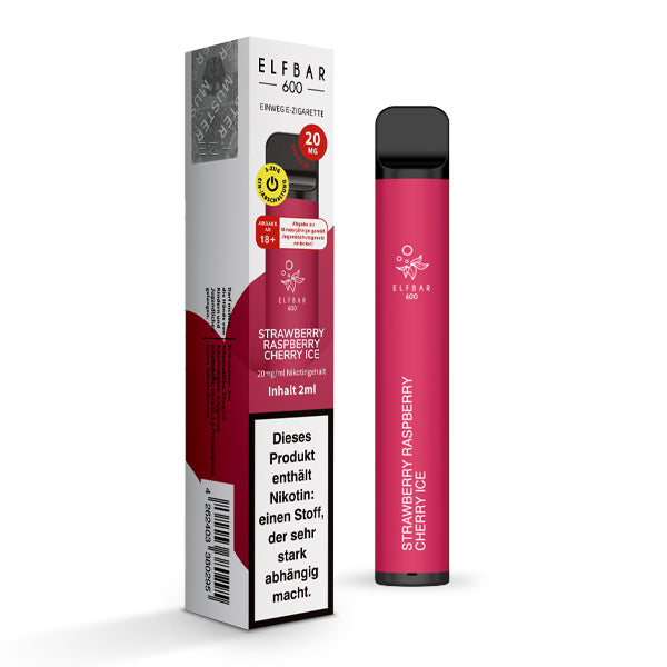 Elfbar 600 | E-Zigarette 2% Nikotin | Strawberry Raspberry Cherry Ice