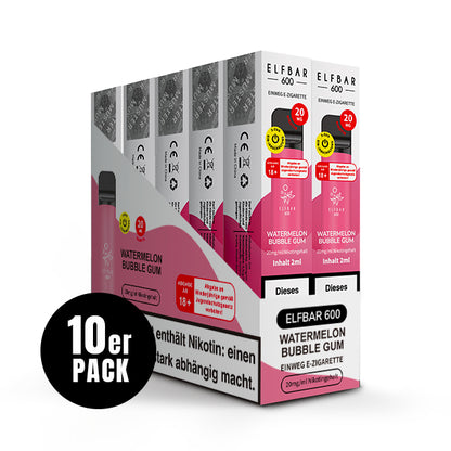 Elfbar 600 | E-Zigarette 2% Nikotin | Watermelon Bubble Gum