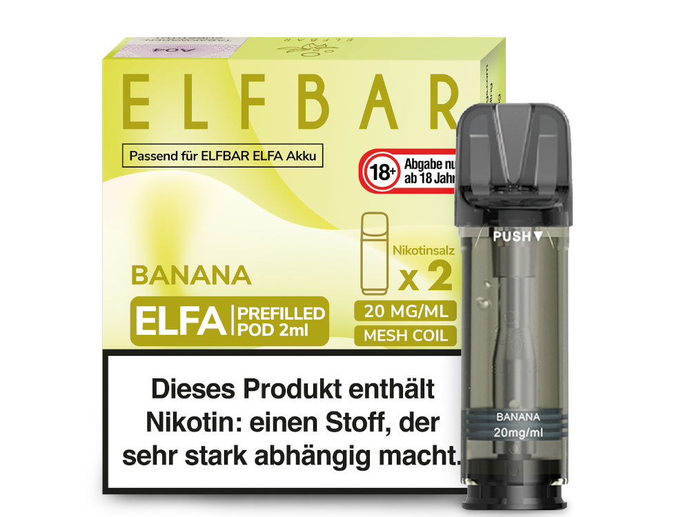 Elfbar Elfa Pod 20mg Nikotin - 2er Pack | Banana