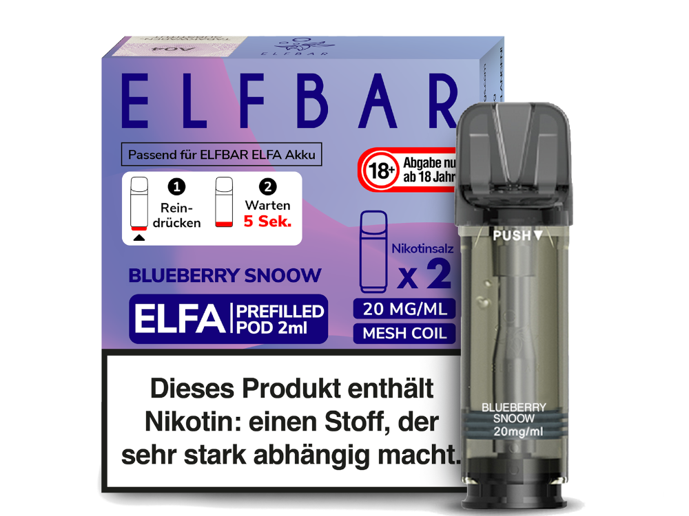 Elfbar Elfa Pod 20mg Nikotin - 2er Pack | Blueberry Snoow