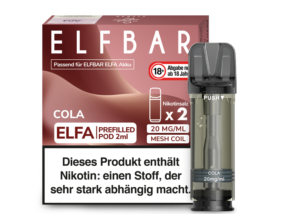 Elfbar Elfa Pod 20mg Nikotin - 2er Pack | Cola
