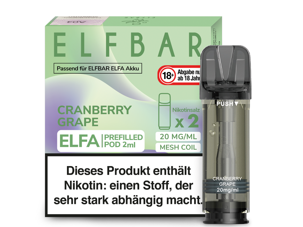 Elfbar Elfa Pod 20mg Nikotin - 2er Pack | Cranberry Grape