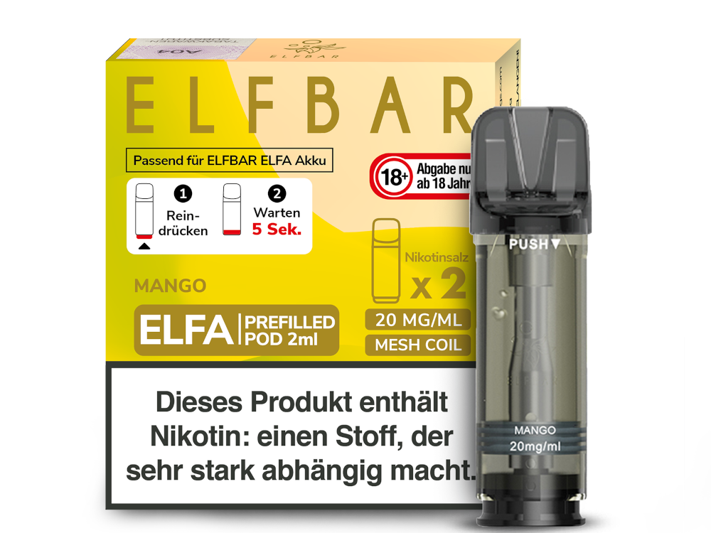 Elfbar Elfa Pod 20mg Nikotin - 2er Pack | Mango
