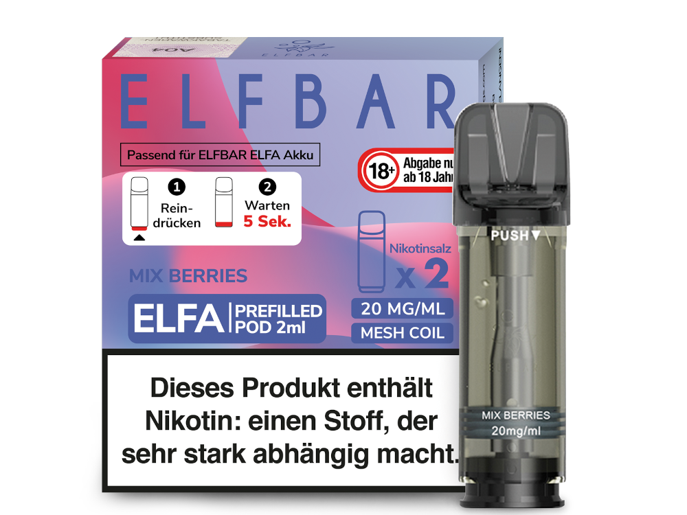 Elfbar Elfa Pod 20mg Nikotin - 2er Pack | Mix Berries