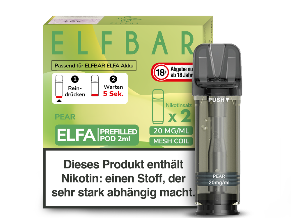 Elfbar Elfa Pod 20mg Nikotin - 2er Pack | Pear