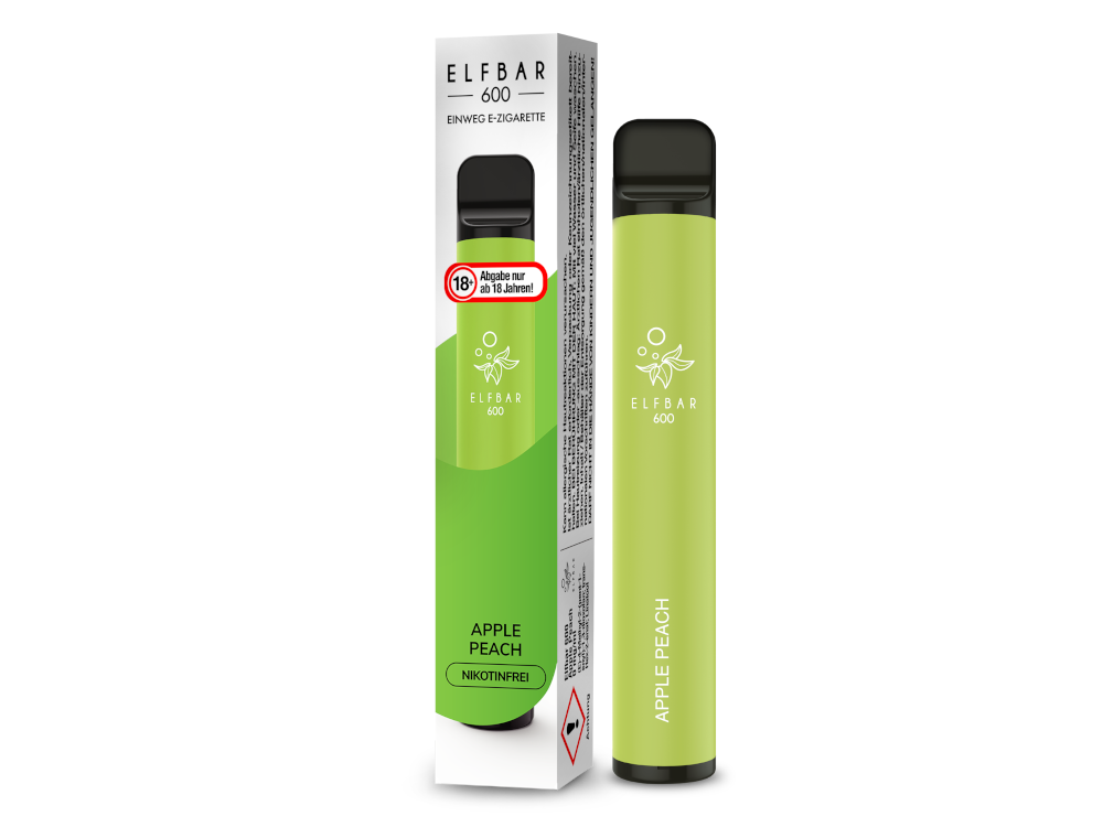 Elfbar 600 | E-Zigarette Nikotinfrei | Apple Peach