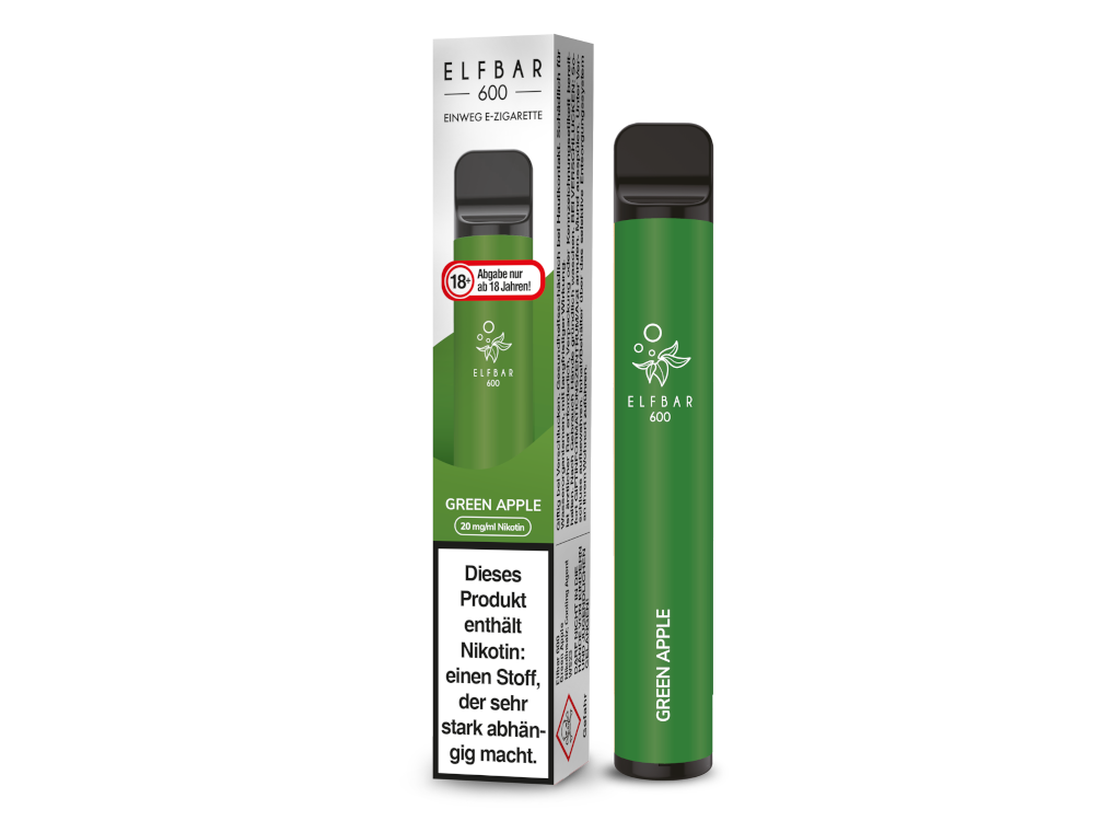 Elfbar 600 | E-Zigarette 2% Nikotin | Green Apple