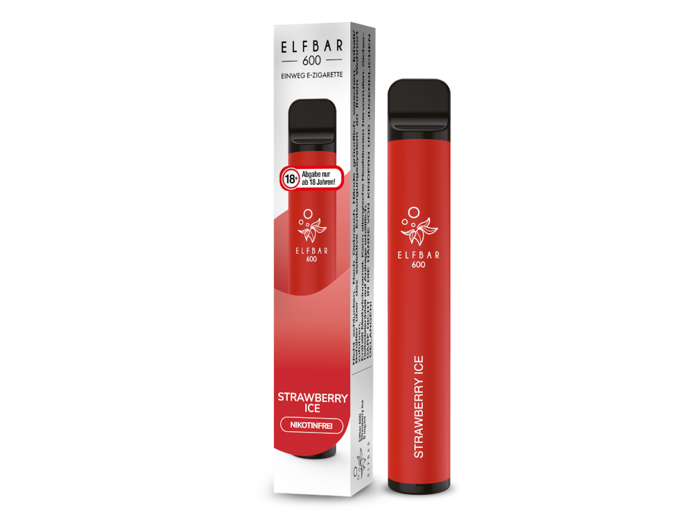 Elfbar 600 | E-Zigarette Nikotinfrei | Strawberry Ice