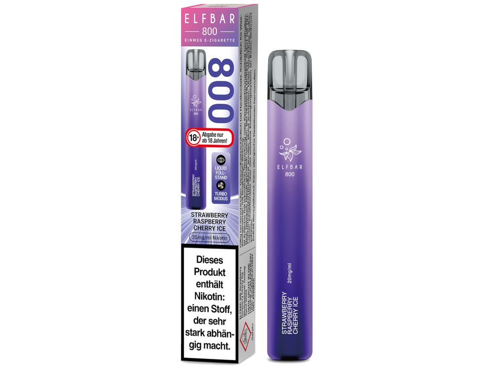 Elfbar 800 E-Zigarette 20 mg/ml | Strawberry Raspberry Cherry Ice