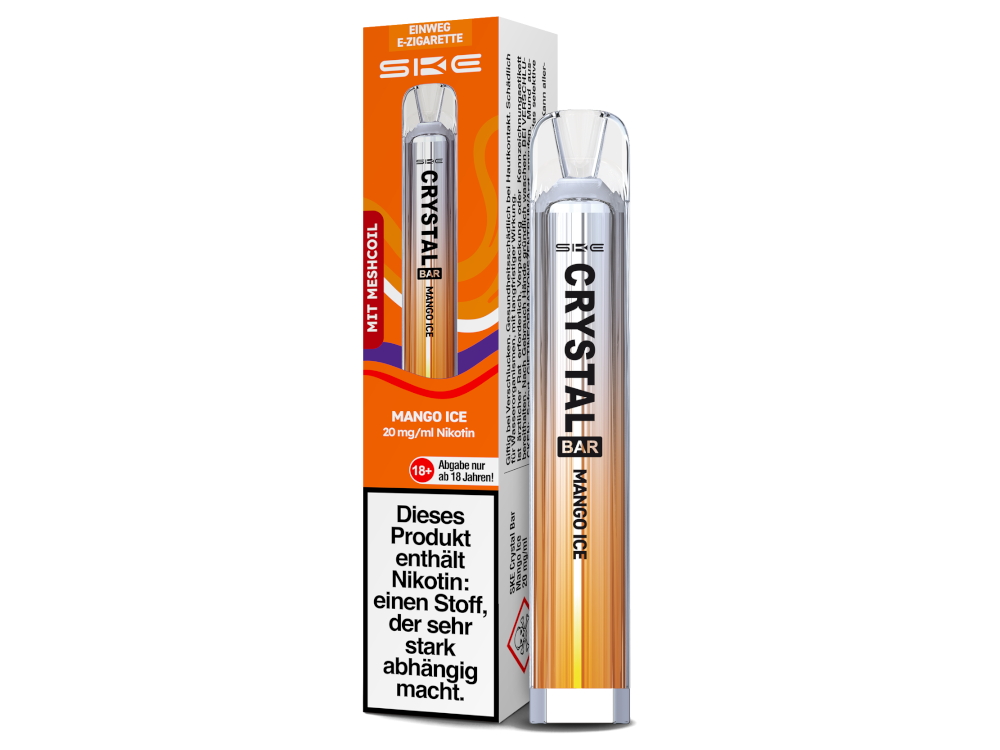 SKE Crystal Bar 600 | E-Zigarette 2% Nikotin | Mango Ice