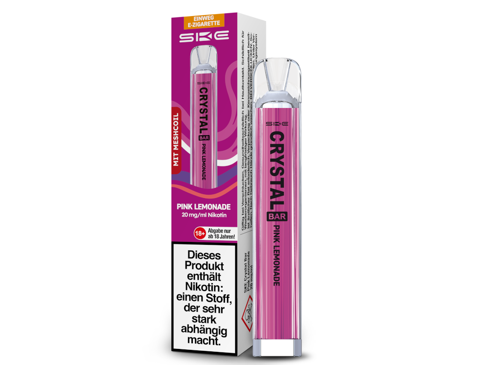 SKE Crystal Bar 600 | E-Zigarette 2% Nikotin | Pink Lemonade